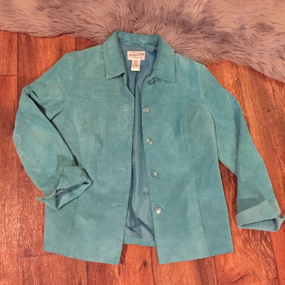 Pendleton Jackets & Blazers - Pendleton Vintage Suede Leather Jacket Turquoise S